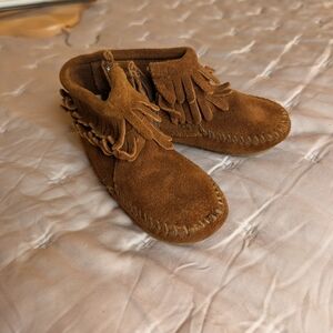 Brown Suede Kids Moccasins